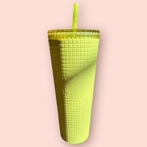 Starbucks Meadow Yellow Grid Soft Touch Venti 24oz Reusable Tumbler